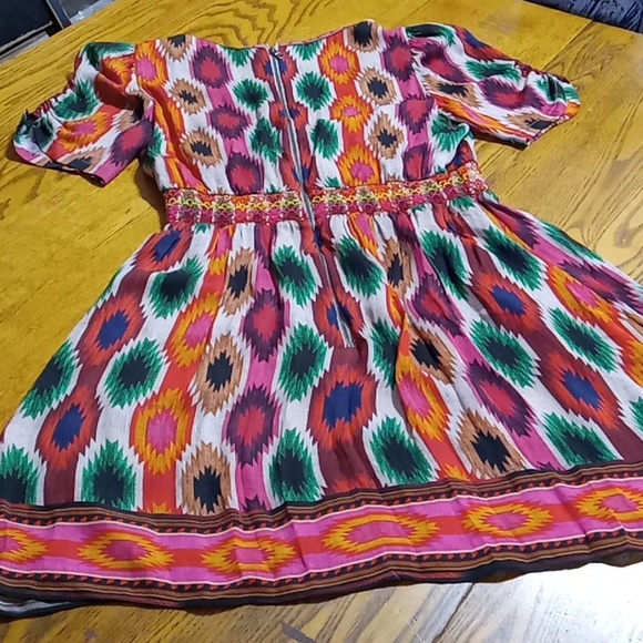 ALICE + OLIVIA Womens 2 Dress Used Preowned Casual Multicolor SMOCKED V NECK yy - Picture 3 of 13